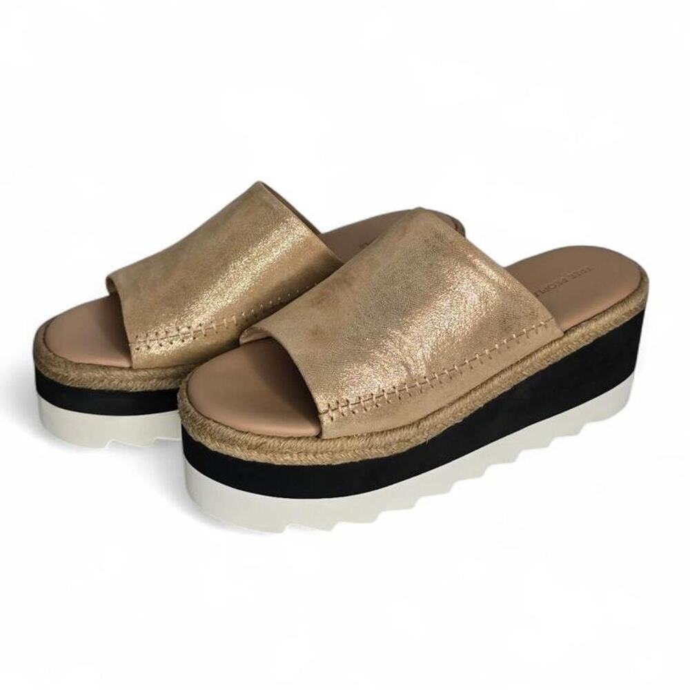 Free people Metallic Platform Slide 8.5